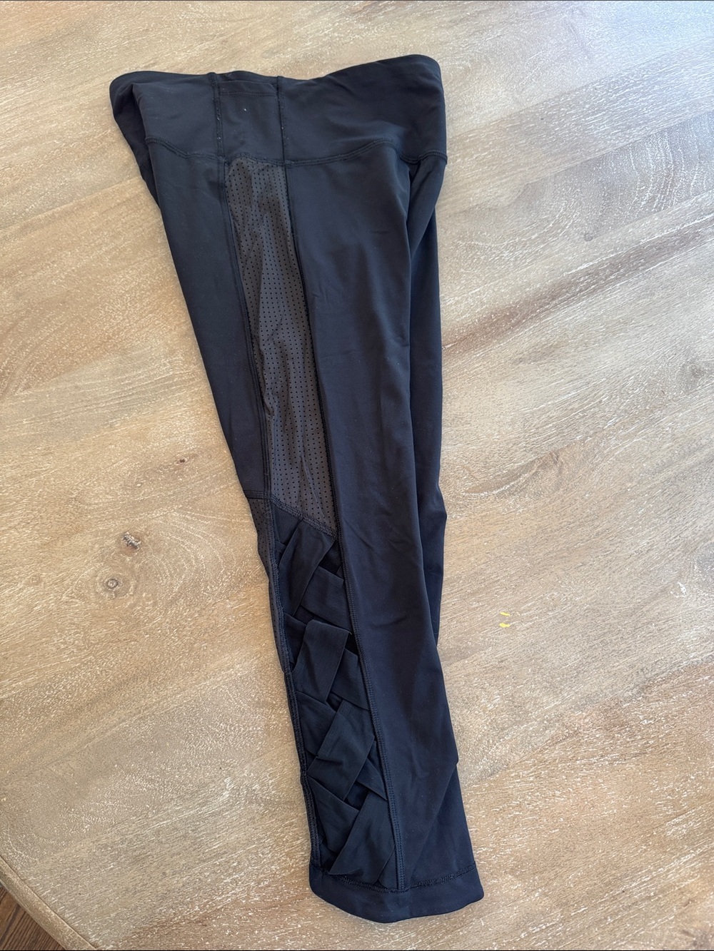 lululemon athletica Black Leggings with Mesh and Lattice Side Panels